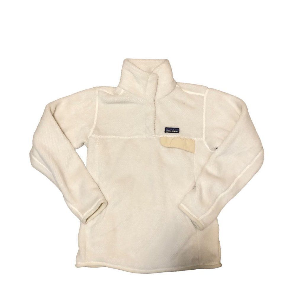 Patagonia 25442SP16 White Long Sleeve Re Tool Snap Fleece Pullover Women's Sz S